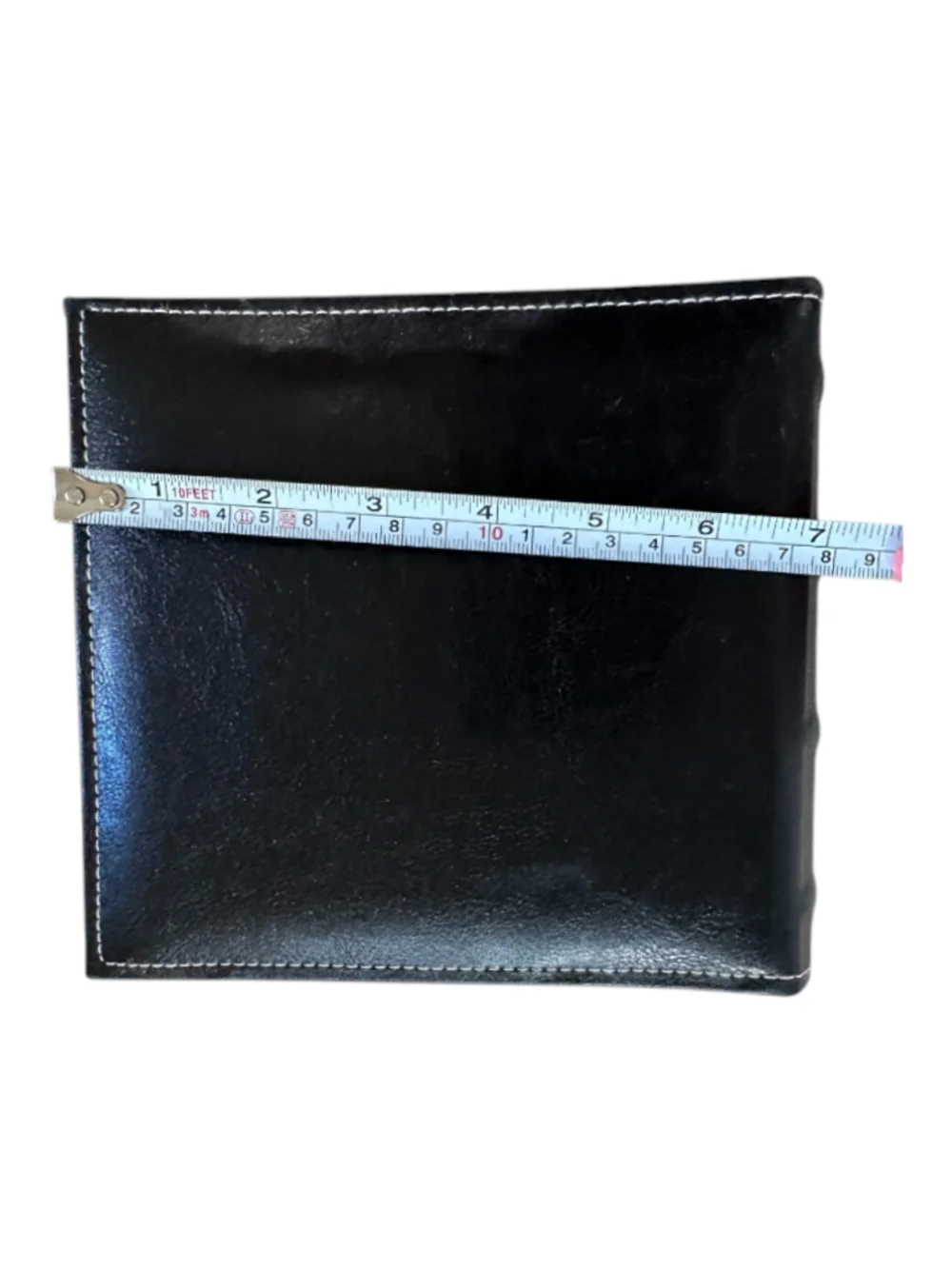 Burnes of Boston Vintage-Style, Book-Bound Black Leather Photo Albums- Set of 2